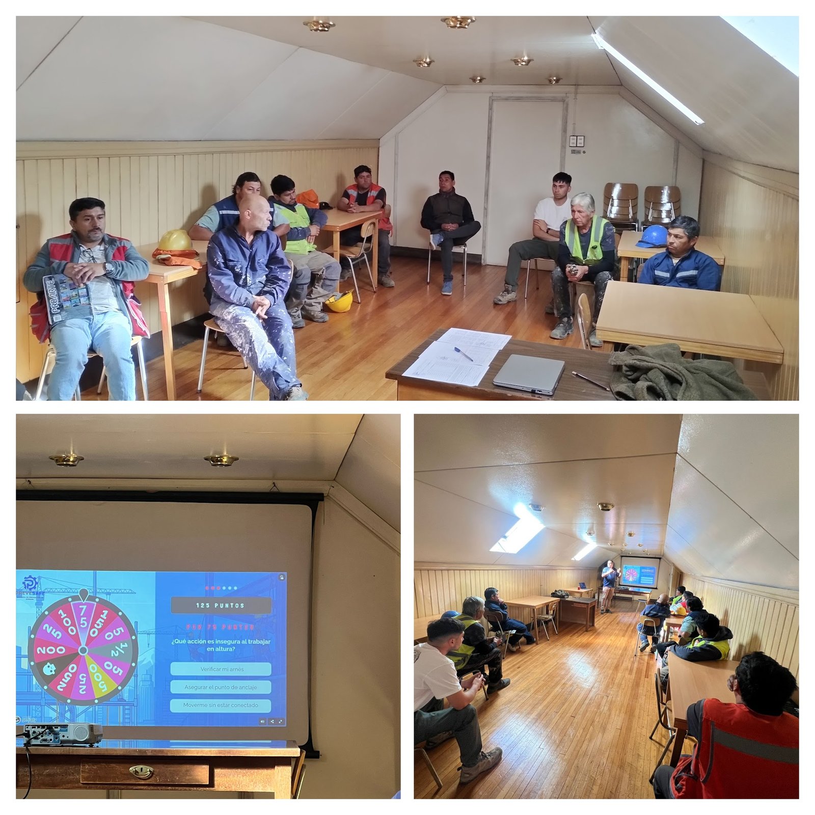 Fotografías de sensibilización sobre control de riesgos en trabajos en altura.