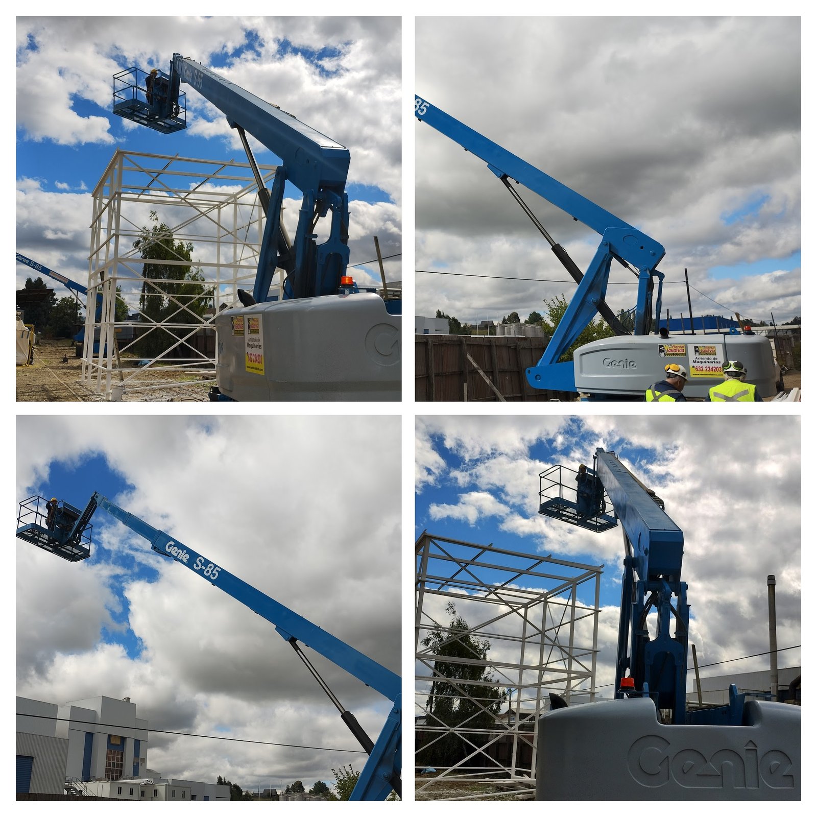 Fotografías de capacitación sobre operación segura de plataformas elevadoras.